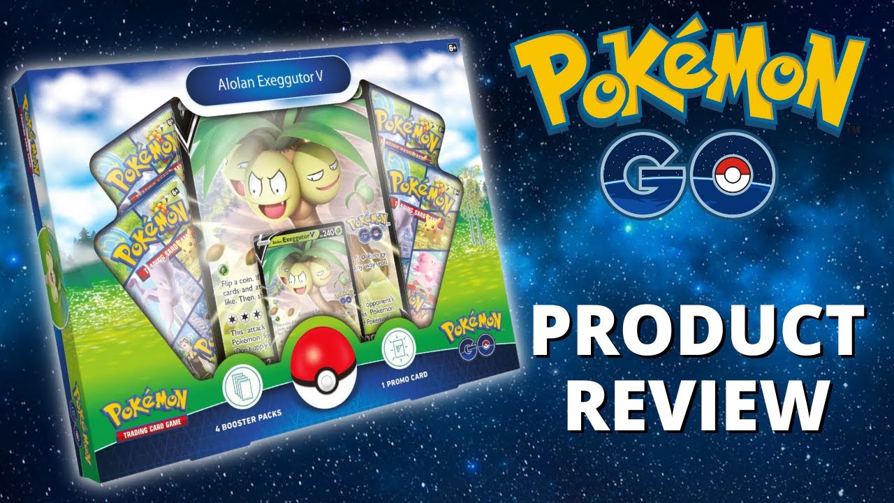 Pokemon GO TCG Trading Card Game: Alolan Exeggutor V Box - 4 booster packs  + promos! 