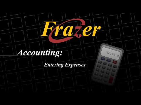 Frazer Tutorial - Accounting - Entering Expenses