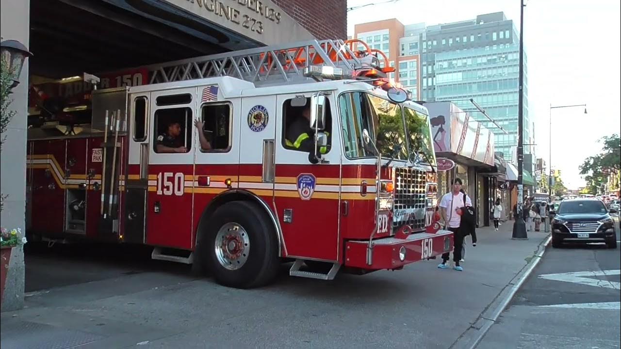 FDNY Ladder 150 Act Ladder 129 going back home YouTube