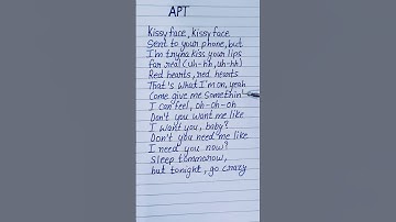 APT. ( rosé and bruno mars) lyrics #apt #rosé #song #lyrics #brunomars