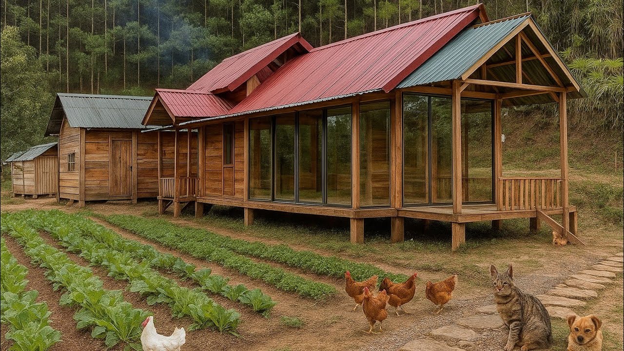 More than 2 months of interior decoration, gardening, rock stacking, and building a fish pond for