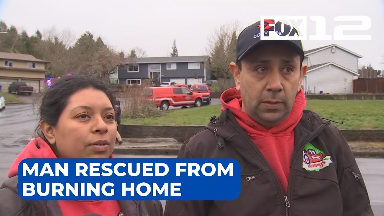 Good Samaritans help pull man from burning home in Gresham - YouTube