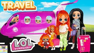 FULL MOVIE! - OMG Family Plane Travel Routine / LOL Family Vacation on Barbie Airplane