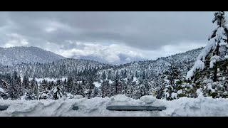 Driving up Hwy 38 to a⛷Snowy Winterland in Big Bear CA after seasons biggest #snow storm. 2/9/24.