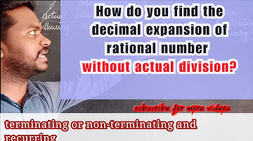 Without actual division, finding decimal expansion