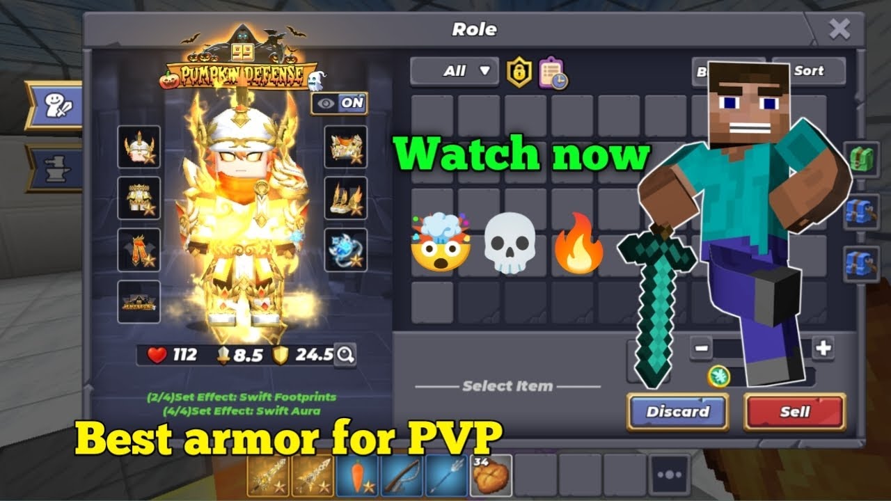 Best Armor for PVP 🤯💀| HERMES Armor 🔥| Blockman Go || SkyBlock