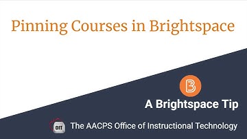 Pinning Courses in Brightspace