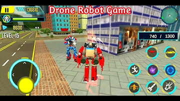 Drone Robot Car Gaming - Robot Transforming Games - Android Gameplay #9