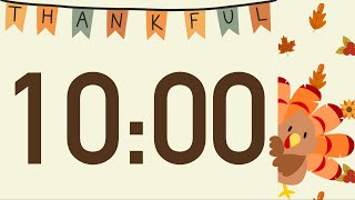 10 Minute Happy Thanksgiving Turkey Timer (Turkey Calls at End, No Music)