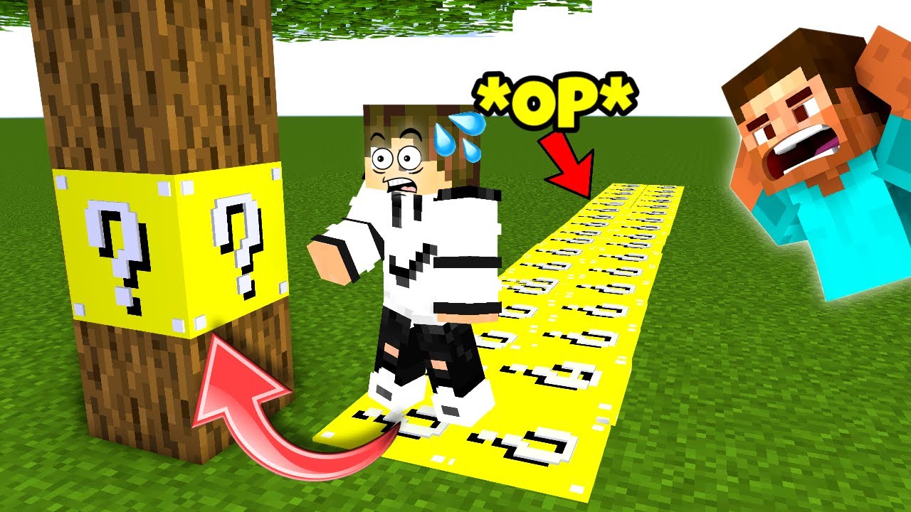 Minecraft but EVERYTHING I TOUCH TURNS LUCKY BLOCK..😱🤣