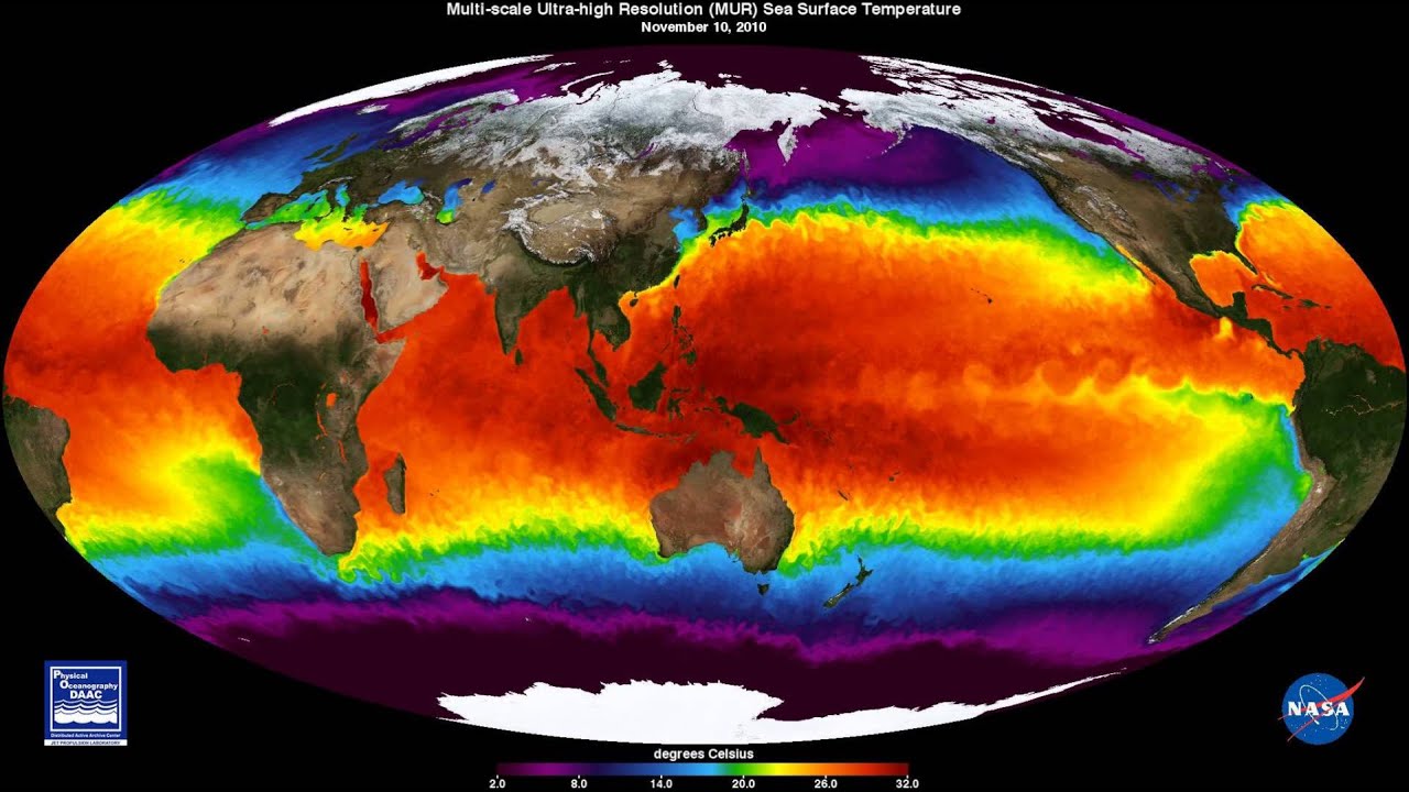 The Multi-Scale Ultra-High Resolution (MUR) Sea Surface Temperature (SST) Data Set Animation ...