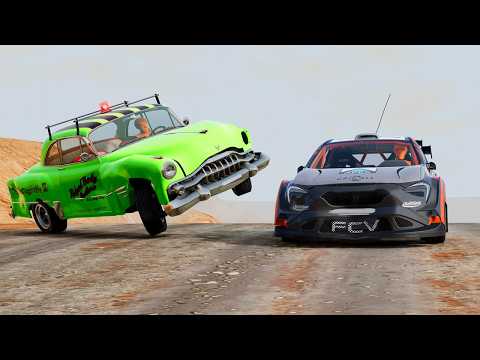 Insane Green Police Car vs Race Cars! Ultimate Desert Road Rage Chase 🚔💨 | BeamNG.drive