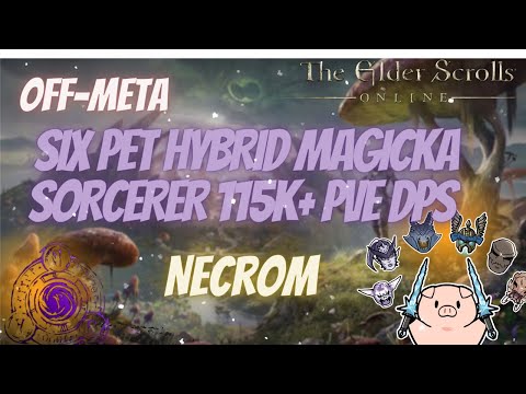 ESO Off Meta Six Pet Hybrid Magicka Sorcerer (MagSorc) 115k+ PVE DPS Necrom DLC Build