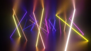 Fly Through Neon Glow Angled Laser Beams Illuminating 3D Tunnel Room 4K DJ Visuals Loop Background
