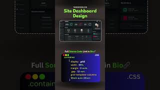 Dashboard Design #csstricks #coding #codinglove #python #coderslife #code #codinglover #programming