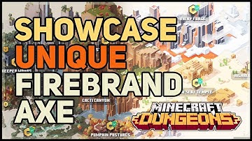 Firebrand Unique Axe Minecraft Dungeons