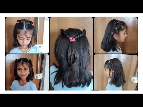 2 Cute 🥰 Girls School Hairstyles For Small Hair Quick Indian Girls Hairstyle 🥰