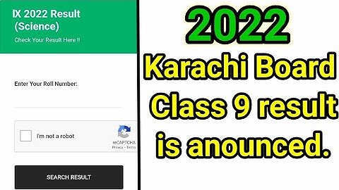 class 9 result on 10 dec 2022 || class 9 result Karachi Board || Sindh Board