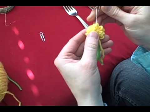 How to make fork flowers that look like dandelions
