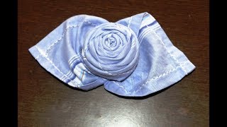 DIY  How to Fold a cloth Handkerchief or Napkin into a Rose.