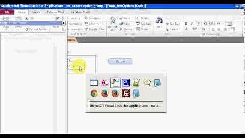 MS Access Option Group QA