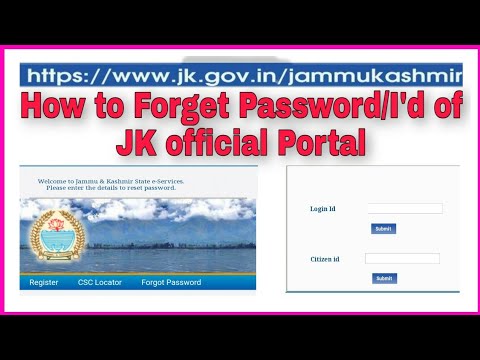 How to Forget Password/I'd of Jammu Kashmir Official Portal | Domicile Certificate in Jammu Kashmir