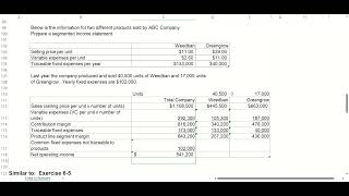 Famous Managerial Accounting - Chapter 6 (Video 2) - Segmented Income Statement - 2023 Profile
