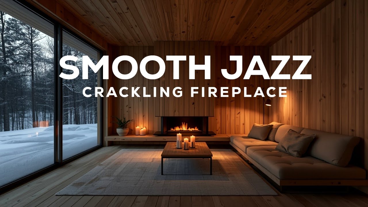 Smooth Jazz Music & Crackling Fireplace Ambience🔥Relaxing Jazz Instrumental Music for Studying, Work