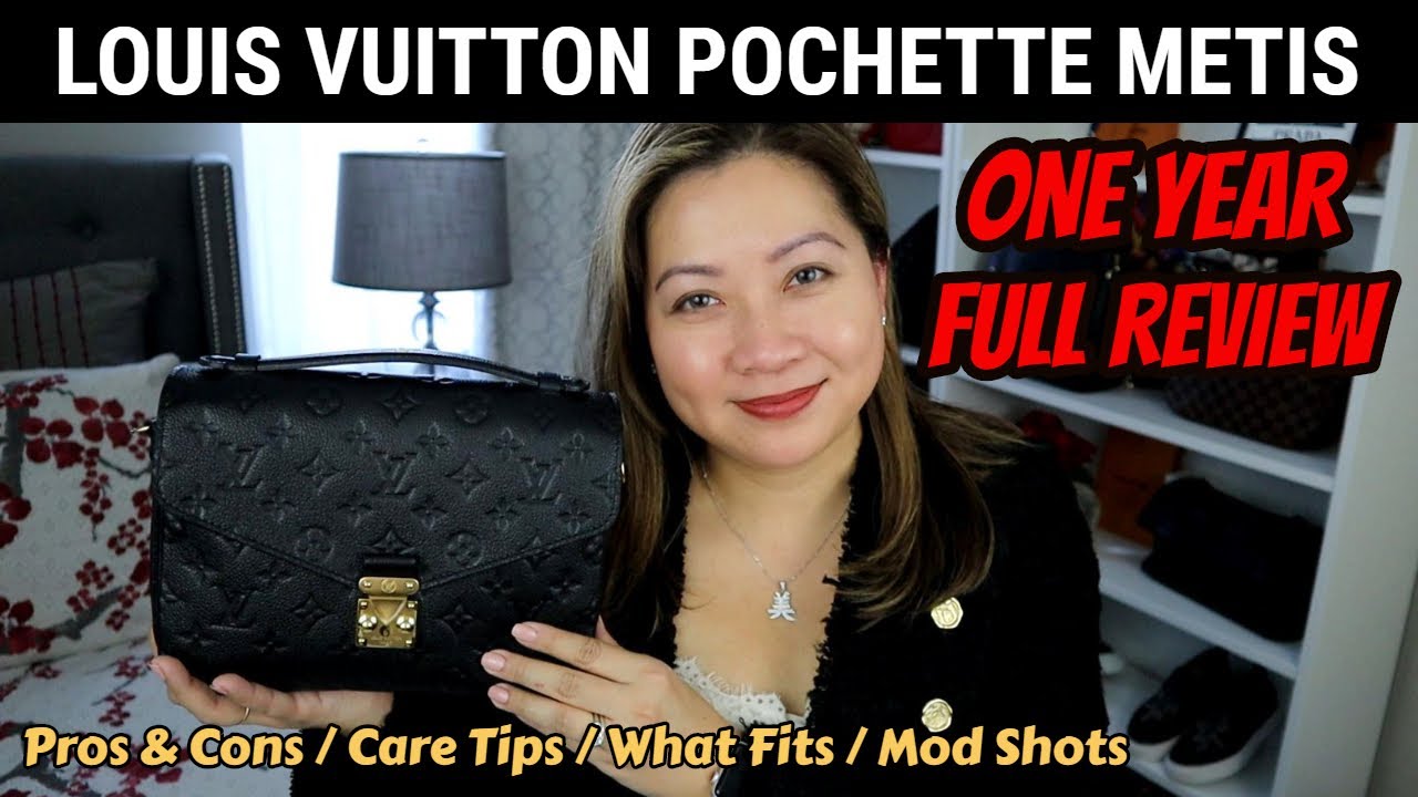 LOUIS VUITTON POCHETTE METIS ONE YEAR FULL REVIEW | PROS/CONS, CARE, WHAT FITS, MOD SHOTS - YouTube
