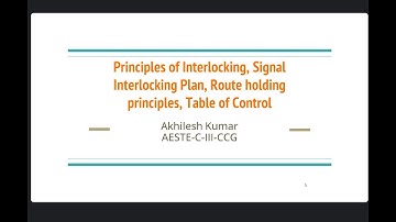 Principles of Interlocking, Signal Interlocking Plan, Route Holding Principles, TOC | Part -1 | S&T