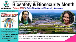 Biosafety & Biosecurity Month Webinar Series (Session# 3)
