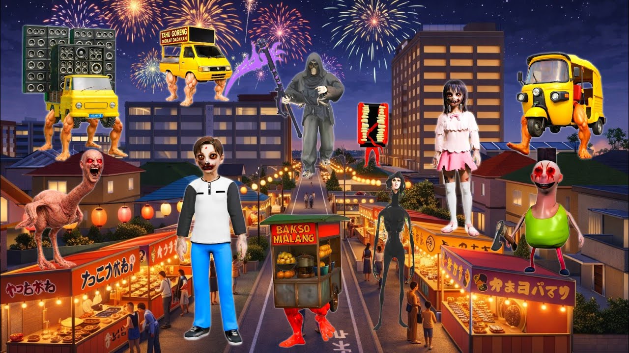 Yuta Mio Panik CCTV Rekam Banyak PASUKAN ANOMALI Di PASAR MALAM Sakura 😱 | Sakura School Simulator