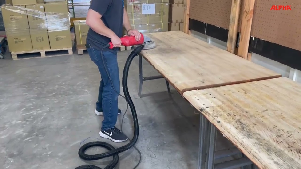 Dustless Re-Surfacing on Wood - Alpha® Ecoguard G7 and Spike Disc