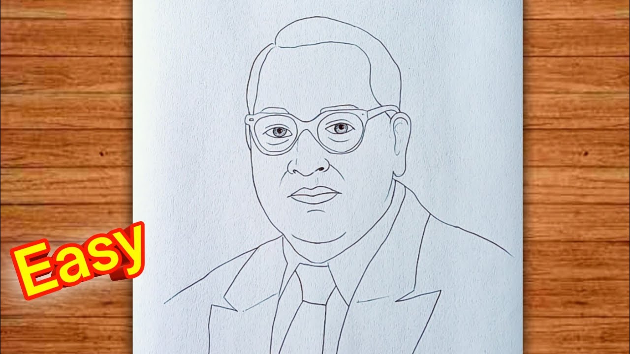 Dr. Br. Ambedkar Drawing Easy / Constitution Day Drawing / Ambedkar Drawing
