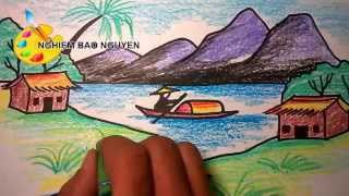 Vẽ tranh phong cảnh/How to Draw Landscape - YouTube