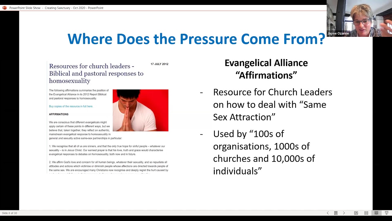 Key speaker Jayne Ozanne at the Creating Sanctuary conference 17/10/20