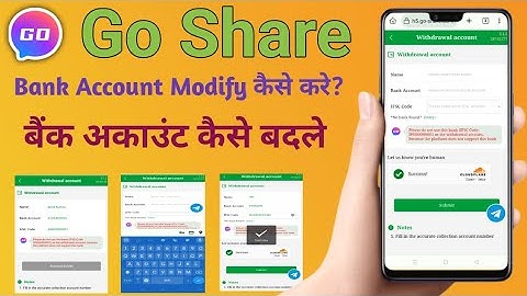 GoShare Me Bank Account Kaise Change Kare: How to Modify Receiving Account on GoShare Earning App