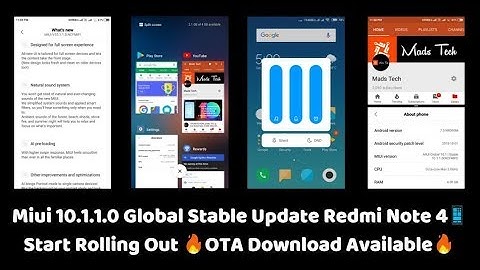 Miui 10.1.1.0 Global Stable Update Redmi Note 4📱Start Rolling Out 🔥OTA Download Available🔥