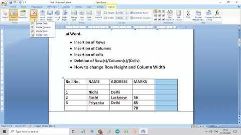 Class 6: Word Processor- Tabular Presentation, Day 2, Part 1