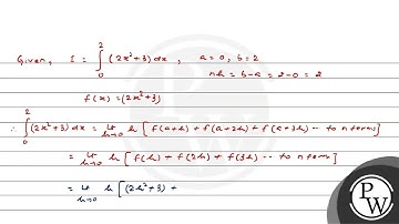 Evaluate the following definite integrals as limit of sums: \[ \int...
