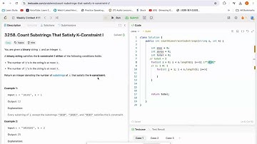 3258. Count Substrings That Satisfy K Constraint I