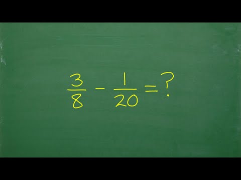 3/8  –  1/20 = ? Let’s subtract the fractions step by step…