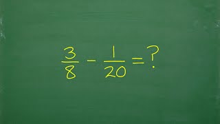 3/8  –  1/20 =  Let’s subtract the fractions step by step…
