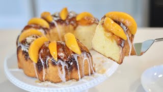 Simple Peach Cobbler Pound Cake | How to make the perfect pound cake by Mansa Queen 2,666 views 8 months ago 9 minutes, 48 seconds