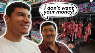 Making Friends at a Xinjiang Meat Market