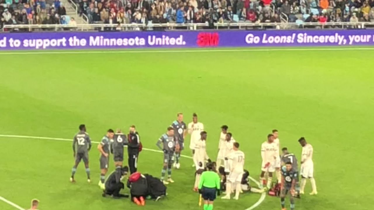 MLS Referee and Soccer Player Knocked Out after Colliding then Get Back Up