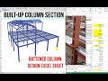 Manual Design of Built-up Column Section (Battened) | Steel Structure | IS 800:2007 | Excel &amp; ETABS