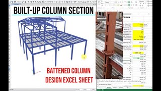 Manual Design of Built-up Column Section (Battened) | Steel Structure | IS 800:2007 | Excel &amp; ETABS