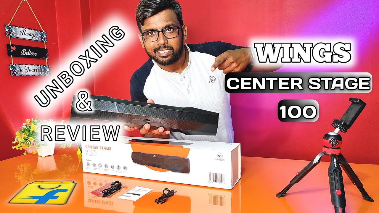 Wings Center Stage 100 Unboxing & Review ⚡ Budget Soundbar ⚡ Bluetooth