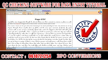QC Checking Software for Data Entry Tutorial | QC Report Software for Data Entry
